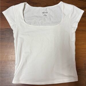 wild fable Cream Scoop Neck Short Sleeve Top